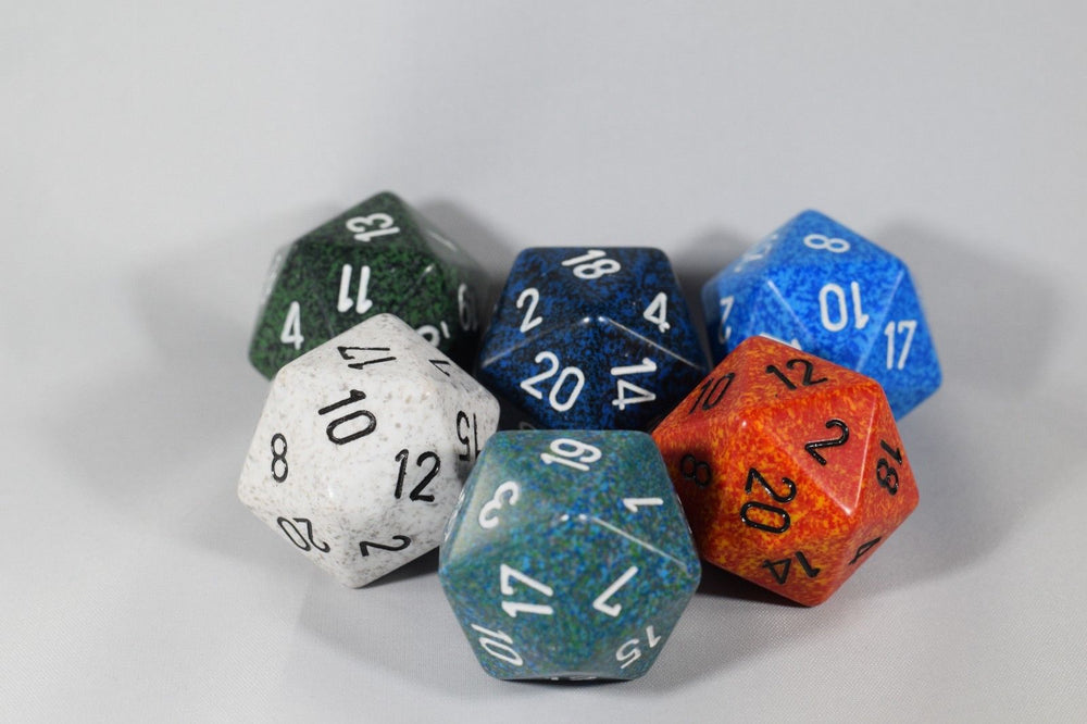 24x Speckled 34mm Chessex D20 Dice Complete Set with Case Large Size Collection (Online Only)