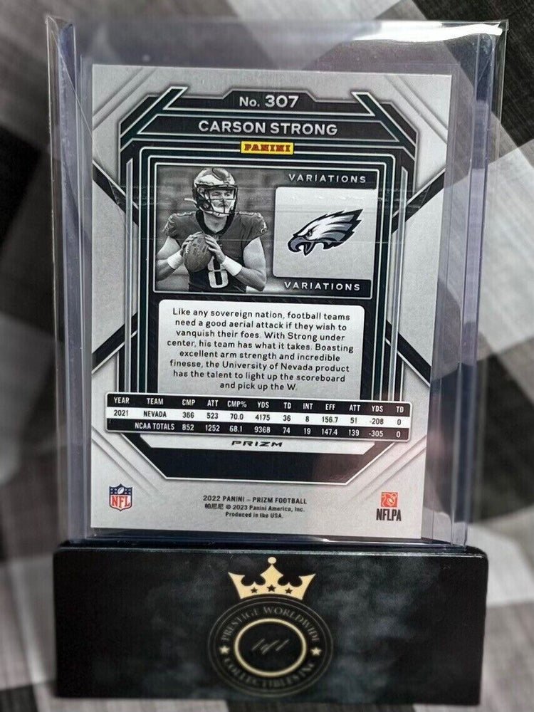 Carson Strong 2022 Panini Prizm Negative Variation Prizm #307 Eagles SP RC (ONLINE ORDER ONLY)
