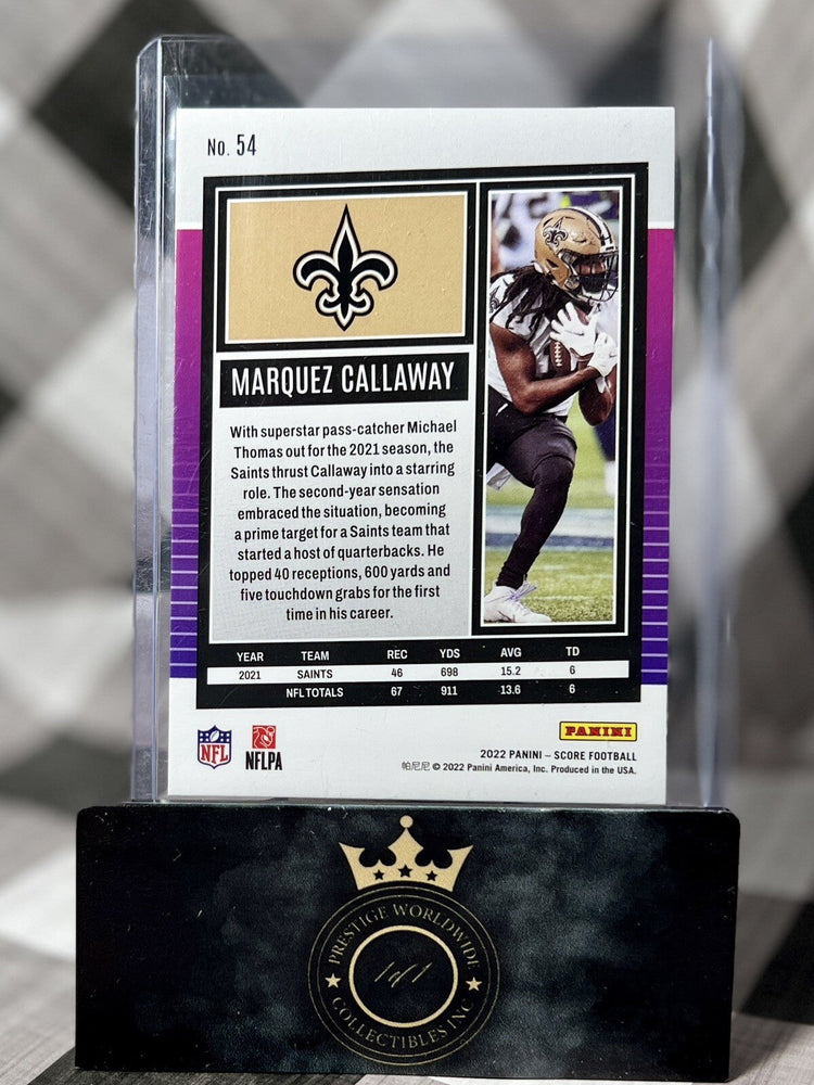 Marquez Callaway 2022 Panini Score Gold Zone Auto /50 #54 New Orleans Saints (ONLINE ORDER ONLY)