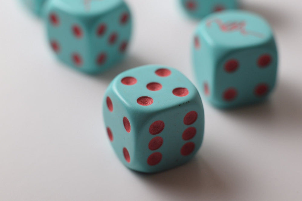 NEW Blue Dice with Pink Flamingo Dice 6 Sided Bunco RPG Game D6 16mm Roll (sold per piece) (Online Only)