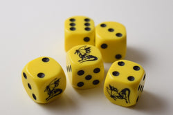 NEW Set of 5 Dragon Yellow w/Black Dice D&D RPG Game 16mm Six Sided D6 Koplow (Online Only)