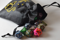 Black Cat Gift Bag Large Game Dice Bag White Counter Pouch Taffeta Scary Night (Online Only)