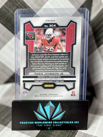 Paris Johnson Jr. 2023 Panini Prizm Orange Prizm Rookie /249 #304 Cardinals RC (ONLINE ORDER ONLY)