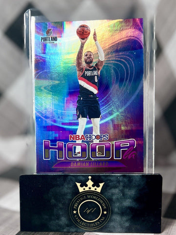 Damian Lillard 2023-24 Panini NBA Hoops Holo HoopLa #5 Trailblazers Bucks SP (ONLINE ORDER ONLY)