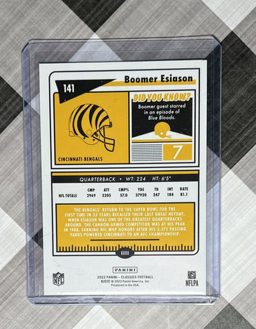 2022 Classics BOOMER ESIASON Timeless Tributes Blue /125 #141 Cincinnati Bengals (ONLINE ORDER ONLY)