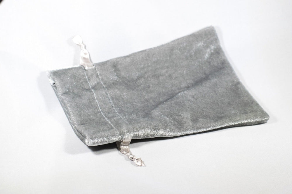 Silver Velvet Gift Dice Bag 4" x 6" Dice Bag | grey Velvet Counter Pouch (Online Only)