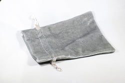 Silver Velvet Gift Dice Bag 4" x 6" Dice Bag | grey Velvet Counter Pouch (Online Only)