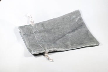Silver Velvet Gift Dice Bag 4" x 6" Dice Bag | grey Velvet Counter Pouch (Online Only)
