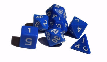 Blue Opaque 7 Die Set Polyhedral Dice by BrycesDice RPG Magic D&D Unique Roll (Online Only)