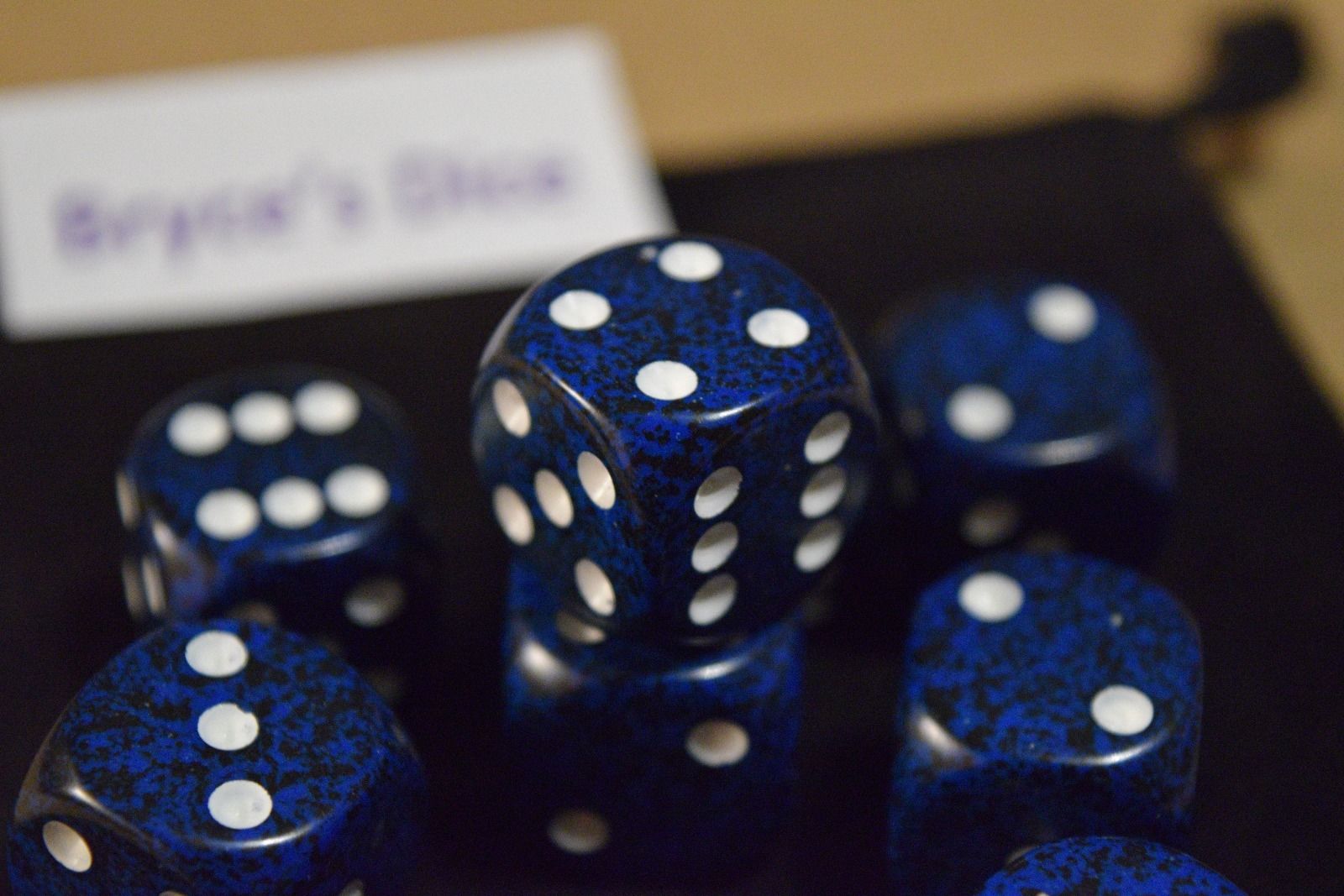 Speckled 16mm D6 RPG Chessex Dice (1 Die) - Stealth - Speckled Blue and Black (Online Only)