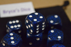 Speckled 16mm D6 RPG Chessex Dice (1 Die) - Stealth - Speckled Blue and Black (Online Only)