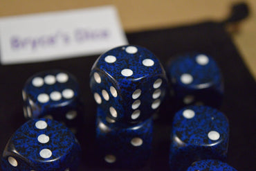 Speckled 16mm D6 RPG Chessex Dice (1 Die) - Stealth - Speckled Blue and Black (Online Only)