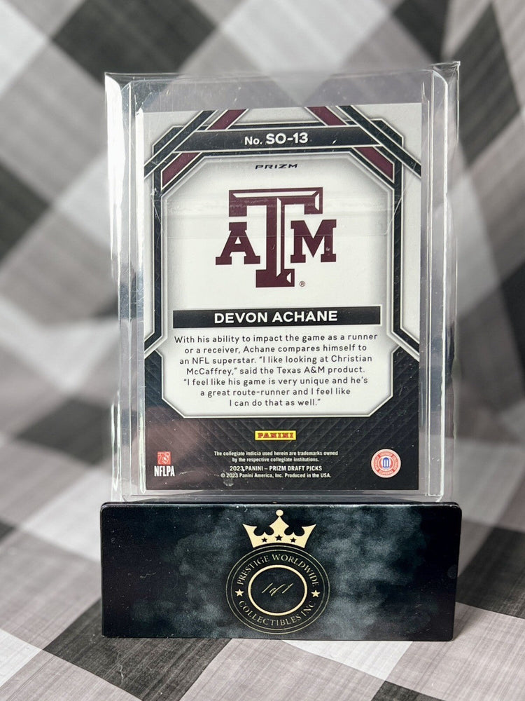 Devon Achane 2023 Prizm Draft Picks Red Ice Student Orientation Rookie #SO13 MIA (ONLINE ORDER ONLY)