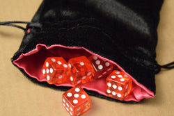 NEW Large Black Velvet RPG Game Dice Bag w/ Pink Satin Lining Counter Pouch Gift (Online Only)