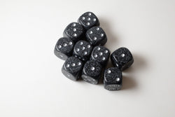 Ninja Speckled 16mm D6 Pipped | Black/Grey (sold per piece) (Online Only)