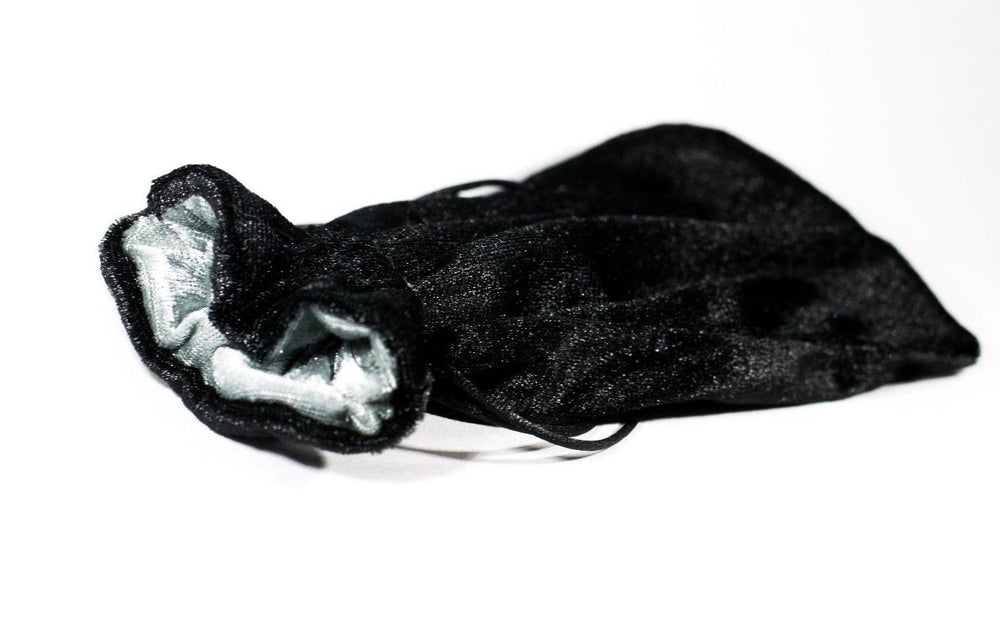 Large Black Velvet Gift Bag Game Dice Bag w/ Grey Velvet Lining Counter Pouch (Online Only)