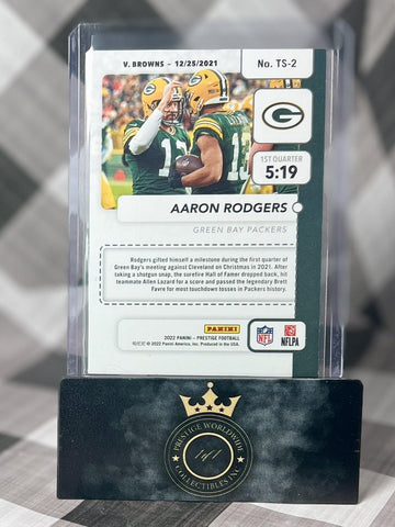 Aaron Rodgers 2022 Prestige Time Stamped Xtra Points Purple /149 #TS-2 Packers (ONLINE ORDER ONLY)