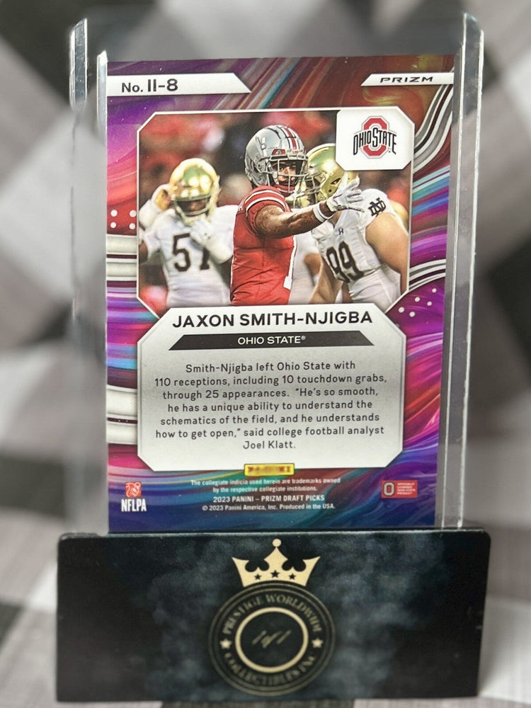 Jaxon Smith-Njigba 2023 Prizm Draft Picks Red Ice Instant Impact #II-8 OSU & SEA (ONLINE ORDER ONLY)
