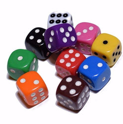 10 Red Orange Yellow Green Blue Red Opaque Dice Set 16mm 6-Sided RPG Magic D&D (Online Only)