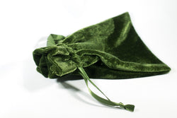 Green Velvet Gift Dice Bag 4" x 6" Dice Bag w/ Grey Velvet Lining Counter Pouch (Online Only)