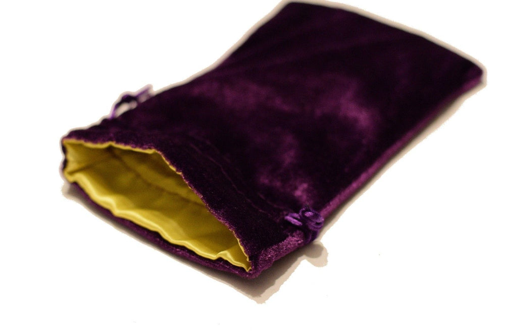 Large Purple Velvet Gift Big Game Dice Bag w/ Yellow Satin Lining Counter Pouch (Online Only)