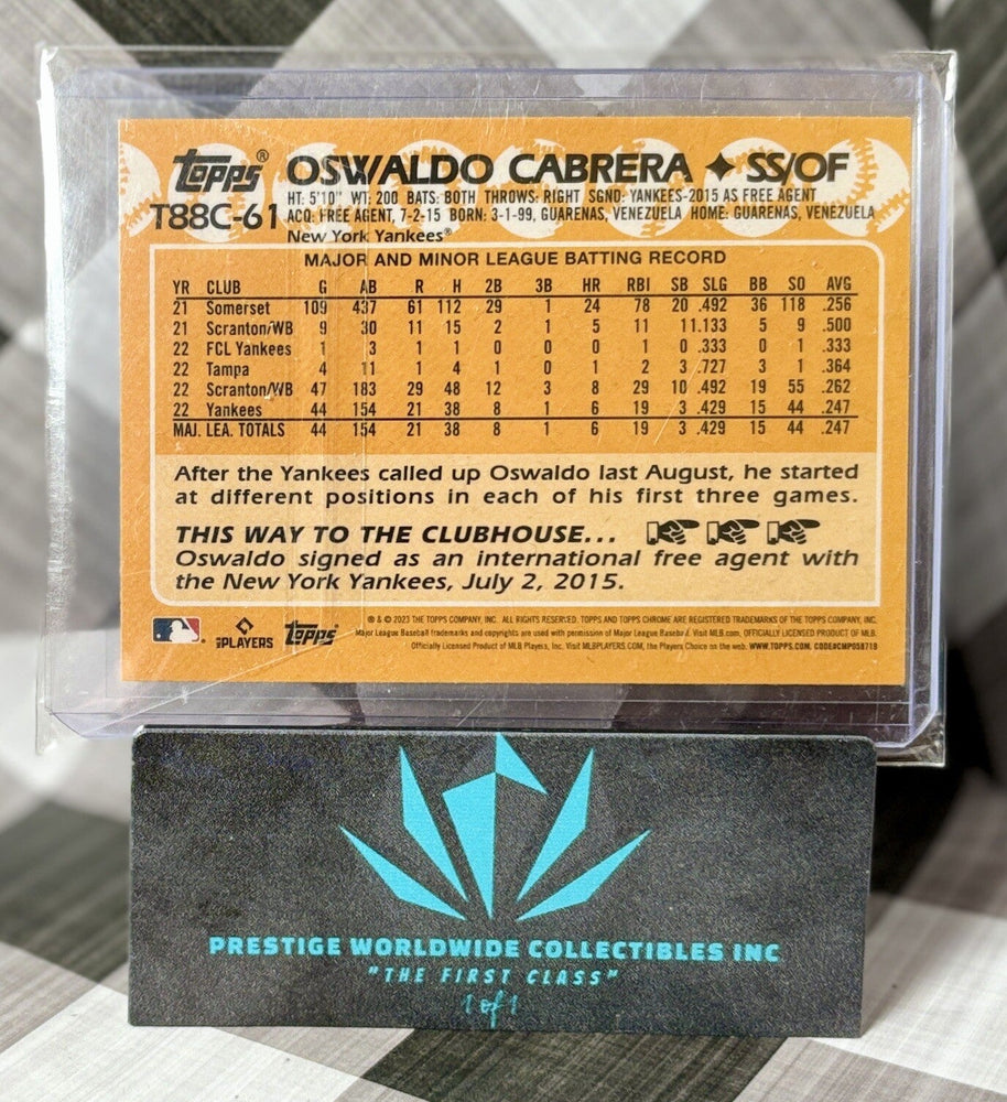 Oswaldo Cabrera 2023 Topps Series 1 Silver Mojo 35th Anniversary #T88C-61 NYY RC (ONLINE ORDER ONLY)
