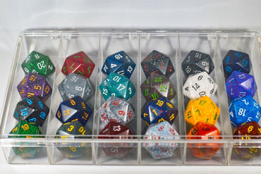 24x Speckled 34mm Chessex D20 Dice Complete Set with Case Large Size Collection (Online Only)