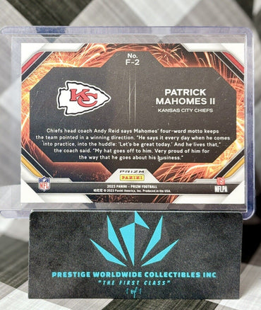 Patrick Mahomes II 2023 Panini Prizm Fireworks Silver #F-2 KC Chiefs SP (ONLINE ORDER ONLY)