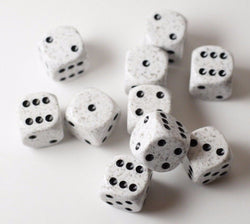 Arctic Camo Speckled 16mm D6 RPG Chessex | Sold Per Piece (White/Black) (Online Only)