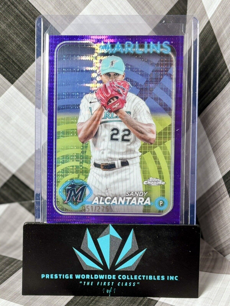 Sandy Alcantara 2024 Topps Chrome Sonar Purple Refractor /275 #138 Miami Marlins (ONLINE ORDER ONLY)