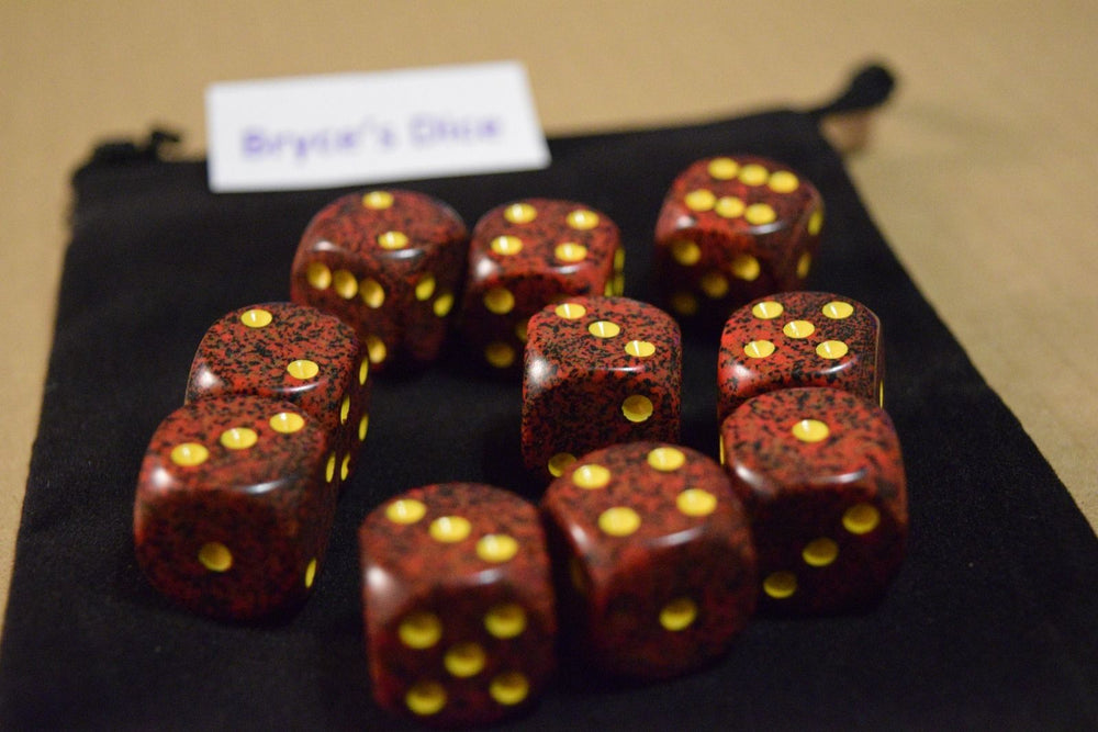 Mercury Speckled 16mm D6 Pipped | Sold Per Die (Red/Black/Yellow) (Online Only)