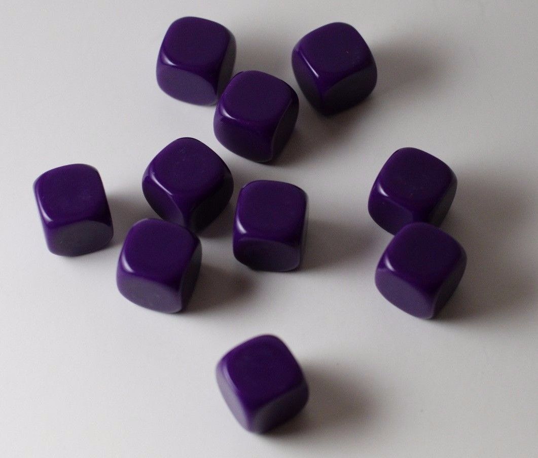 (Sold by Piece) Blank Purple Dice / Counting Cubes 16mm D6 Square RPG Gaming Dice DIY (Online Only)