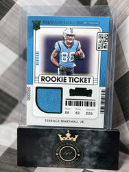 Terrace Marshall Jr. 2021 Contenders Rookie Ticket Var Patch #RSV-TMA Panthers (ONLINE ORDER ONLY)