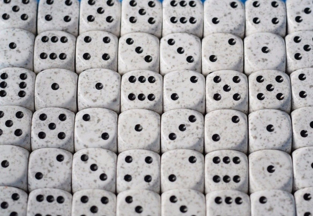 Arctic Camo Speckled 16mm D6 RPG Chessex | Sold Per Piece (White/Black) (Online Only)