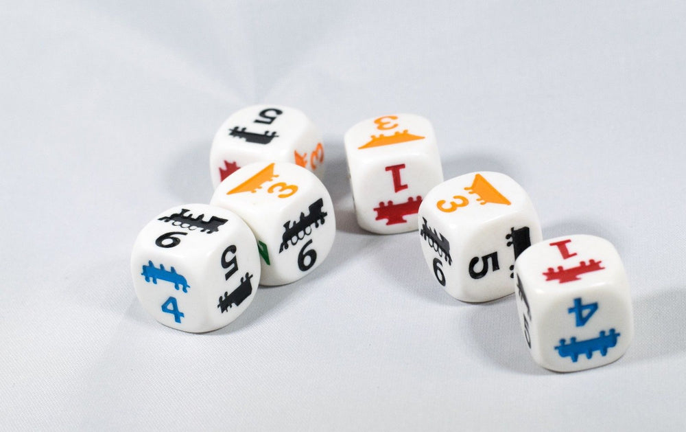 18mm Train Dice Colorful Learning Children Easy to Read Novelty Yahtzee School (Online Only)
