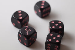 NEW  Black Dice with Pink Flamingo Dice 6 Sided Bunco RPG Game D6 16mm Roll (sold per piece) (Online Only)