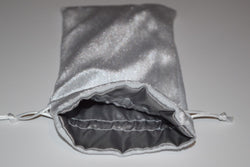 Large White Velvet Gift Bag Game Dice Bag w/ Grey Velvet Lining Counter Pouch (Online Only)