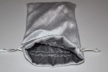 Large White Velvet Gift Bag Game Dice Bag w/ Grey Velvet Lining Counter Pouch (Online Only)