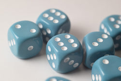 Rare Unreleased 16mm Cyan Blue Dice Set (10) Chessex with White Pips Limited (Online Only)