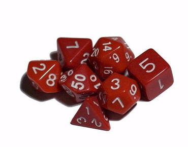Red Opaque 7 Die Set Polyhedral Dice by BrycesDice RPG Magic D&D Unique Fun (Online Only)