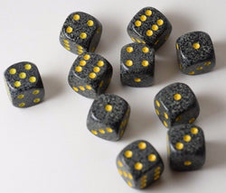 Urban Camo Speckled 16mm D6 Pipped | Sold Per Die (Black/Grey/Yellow) (Online Only)