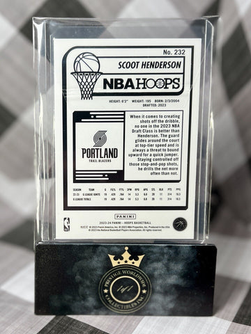 Scoot Henderson 2023-24 NBA Hoops Blue Parallel Rookie #232 Trail Blazers RC (ONLINE ORDER ONLY)