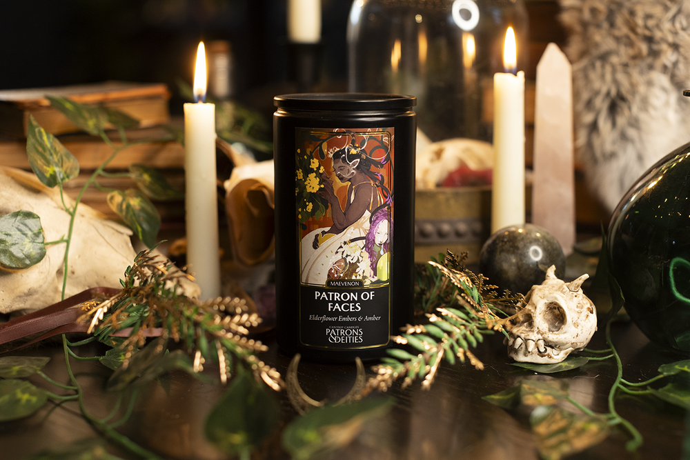 Cantrip Candles - Maevenon, Patron of Faces 16 oz. (ONLINE ORDER ONLY)