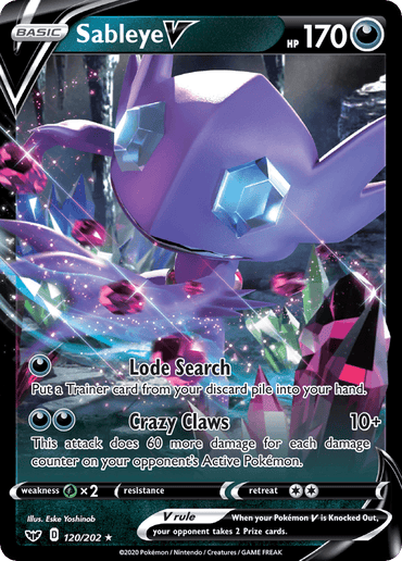 Sableye V (120/202) [Sword & Shield: Base Set] (Online Only)