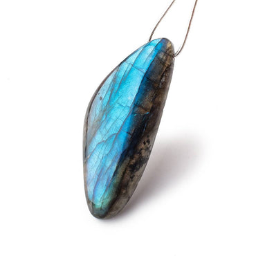 57x22x8mm Neon Blue Labradorite fancy shape focal bead 1 piece (ONLINE ORDER ONLY)