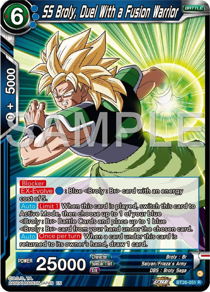 SS Broly, Duel With a Fusion Warrior (BT26-051) [Ultimate Advent] (ONLINE ORDER ONLY)