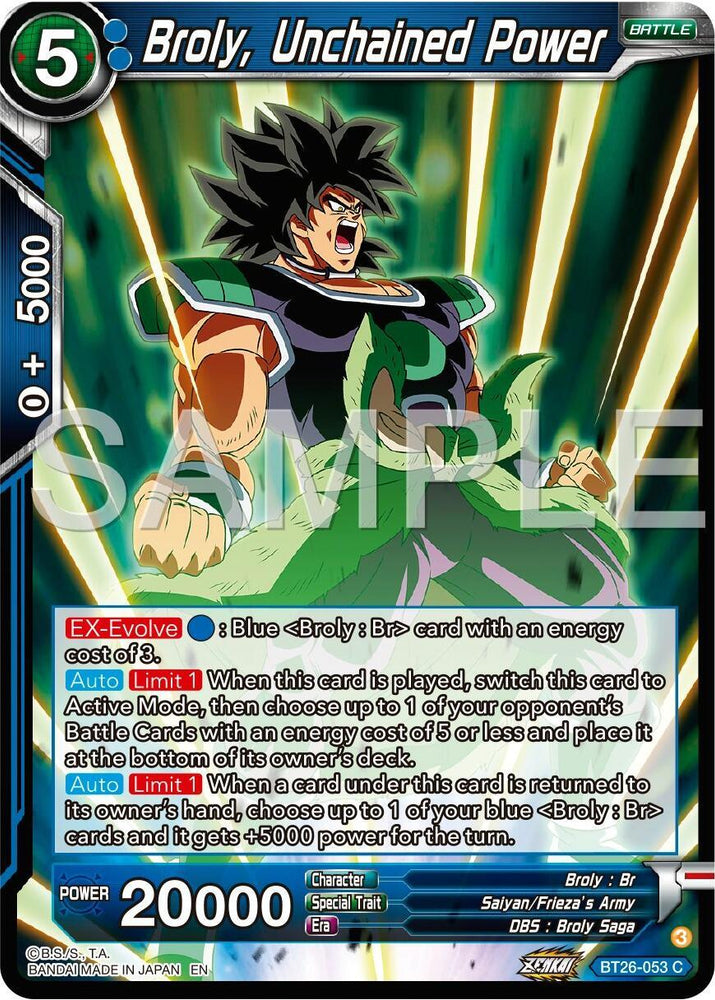 Broly, Unchained Power (BT26-053) [Ultimate Advent] (ONLINE ORDER ONLY)