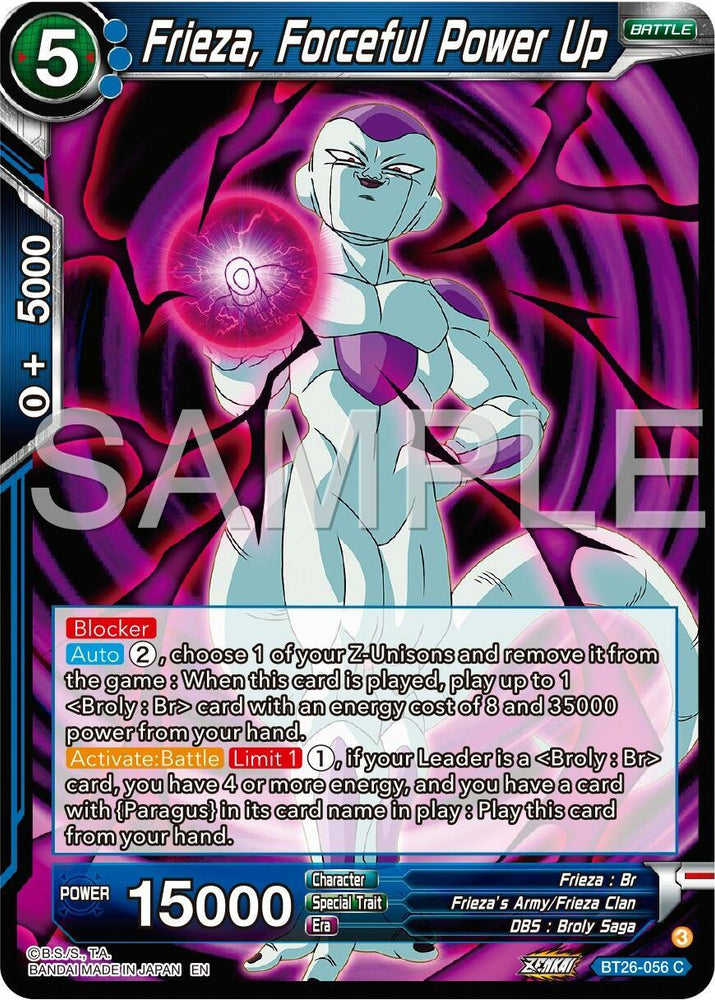 Frieza, Forceful Power Up (BT26-056) [Ultimate Advent] (ONLINE ORDER ONLY)