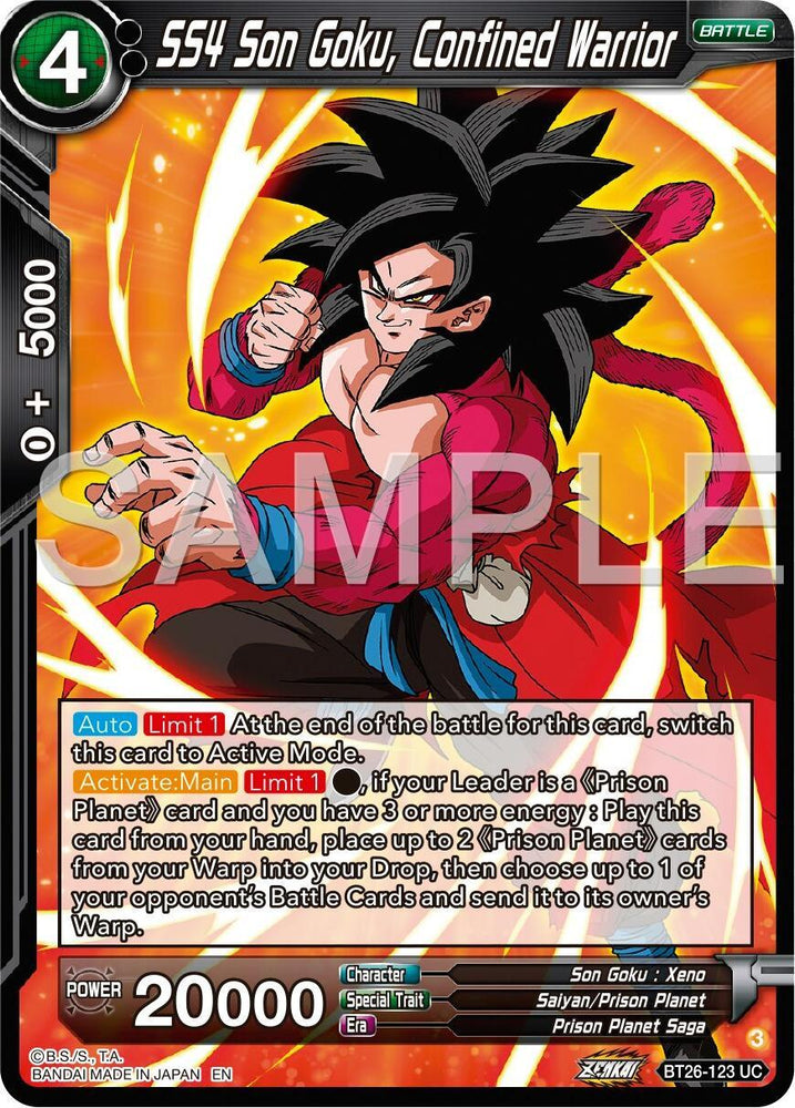 SS4 Son Goku, Confined Warrior (BT26-123) [Ultimate Advent] (ONLINE ORDER ONLY)