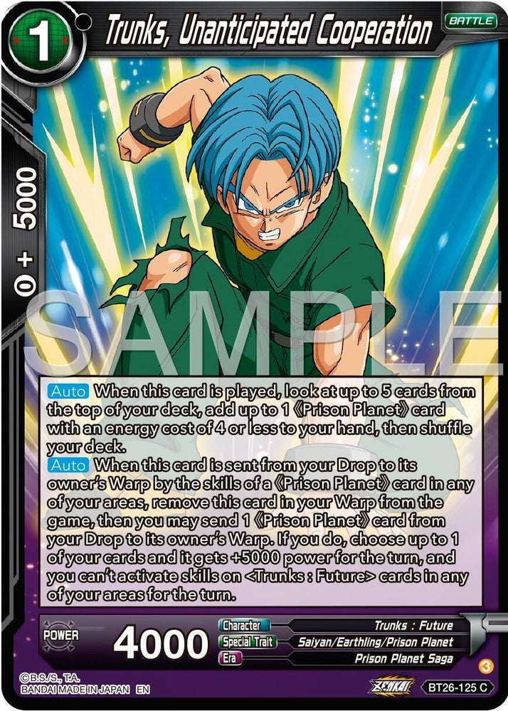 Trunks, Unanticipated Cooperation (BT26-125) [Ultimate Advent] (ONLINE ORDER ONLY)